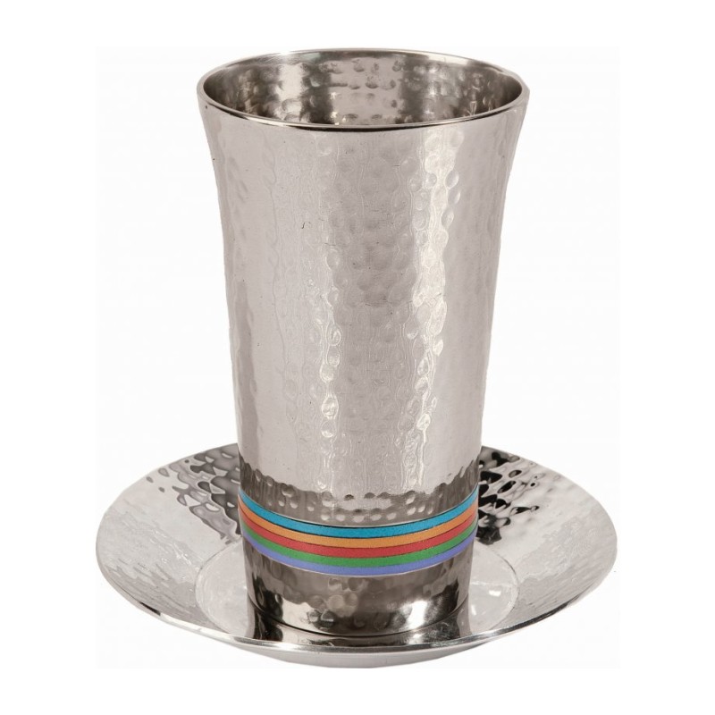Yair Emanuel Hammered Nickel Kiddush Cup ... | Kiddush Cups by Emanuel