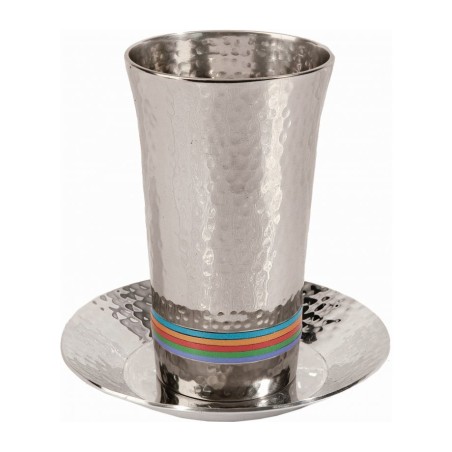 Yair Emanuel Hammered Nickel Kiddush Cup ... | Kiddush Cups by Emanuel