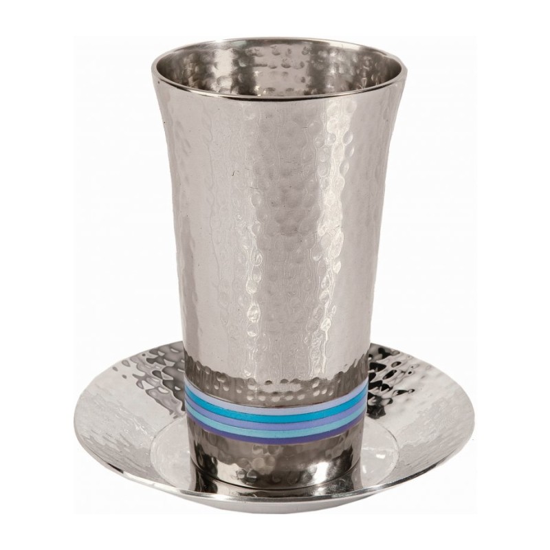 Yair Emanuel Hammered Nickel Kiddush Cup ... | Kiddush Cups by Emanuel