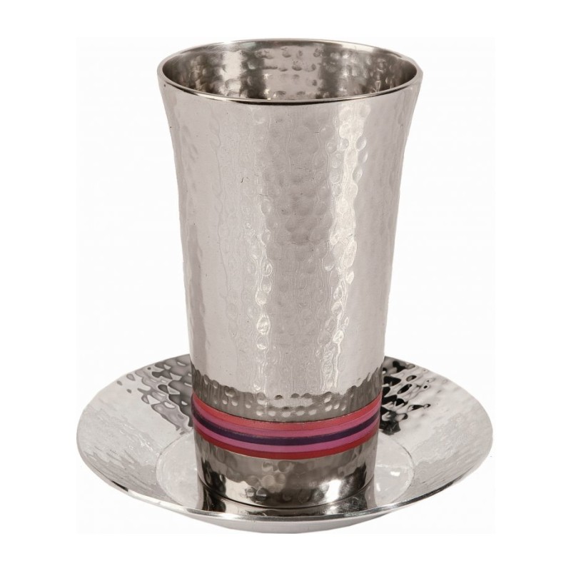 Yair Emanuel Hammered Nickel Kiddush Cup ... | Kiddush Cups by Emanuel