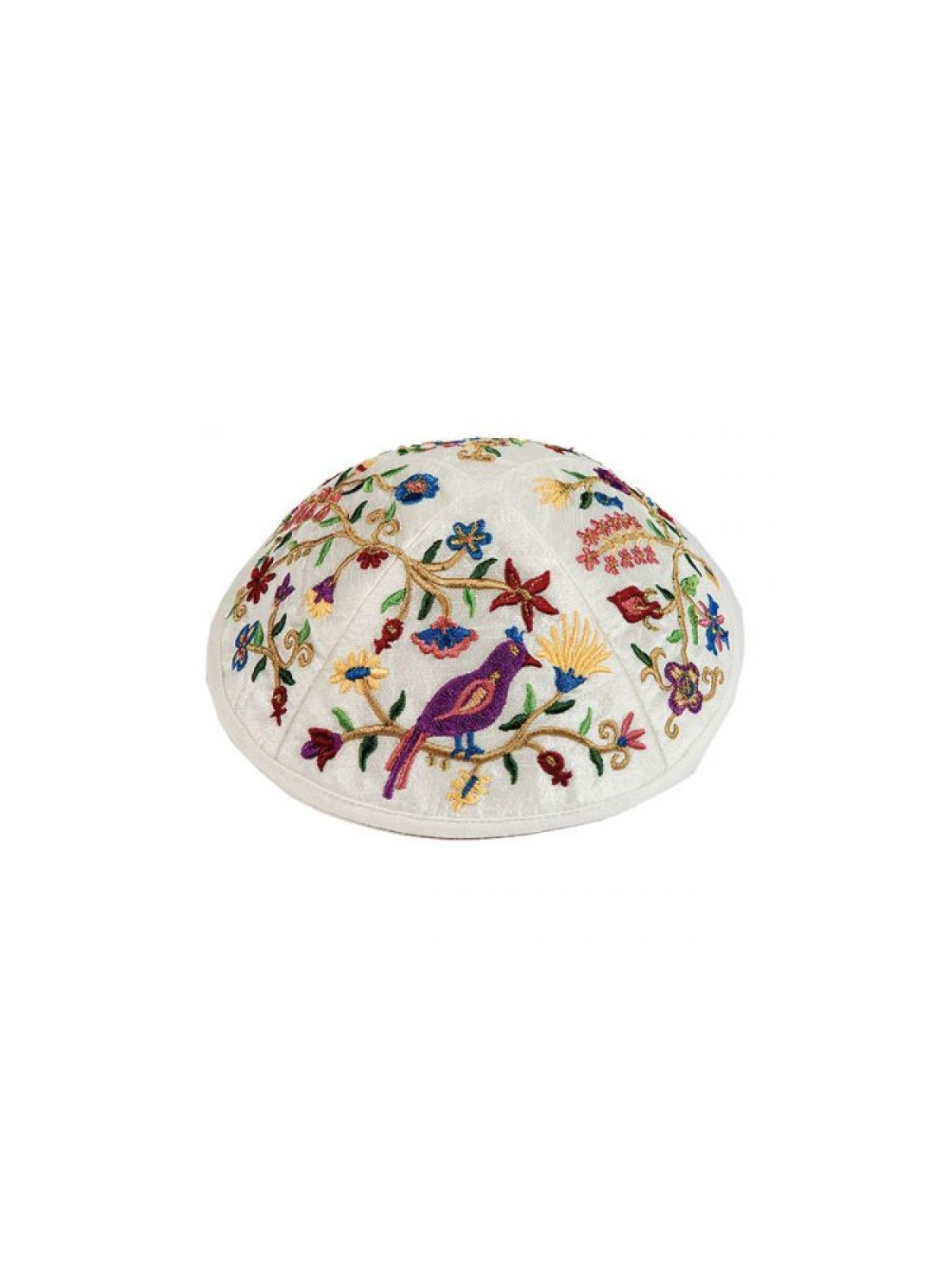 Yair Emanuel Kippah Embroidered Birds an... | Kippot & Hats by Emanuel
