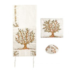 Ensemble de talit en polysoie Yair Emanuel brodé... | Cadeau juif d'Israël
