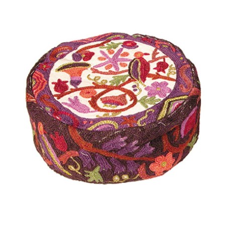 Yair Emanuel Hand Embroidered Hat Rich M... | Kippot & Hats by Emanuel