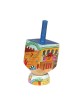 Yair Emanuel Hand Painted Wood Dreidel on Stand Small Je... | Dreidels