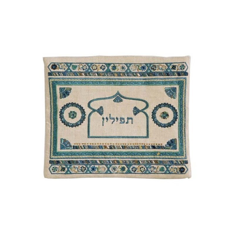 Yair Emanuel Embroidered Linen Tallit Tefil... | Talit & Tefillin Bags