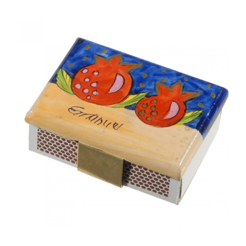 Yair Emanuel Painted Wood Matchbox Holder P... | Matchboxes by Emanuel