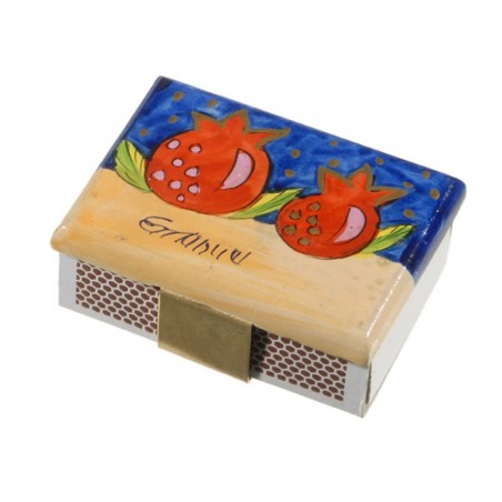 Yair Emanuel Painted Wood Matchbox Holder P... | Matchboxes by Emanuel