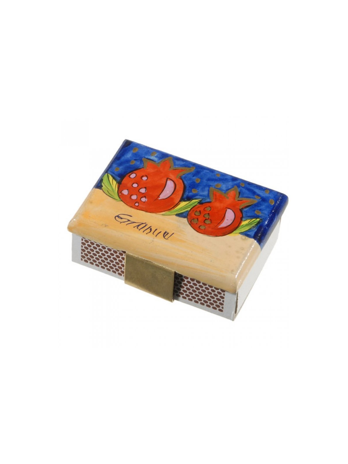 Yair Emanuel Painted Wood Matchbox Holder P... | Matchboxes by Emanuel