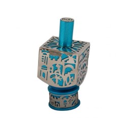 Yair Emanuel Metal Cutout Dreidel Jerusalem Design Turqu... | Dreidels
