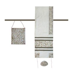 Yair Emanuel Embroidered White Polysilk T... | Jewish Gift from Israel