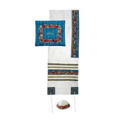 Yair Emanuel White Polysilk Tallit Set Em... | Jewish Gift from Israel