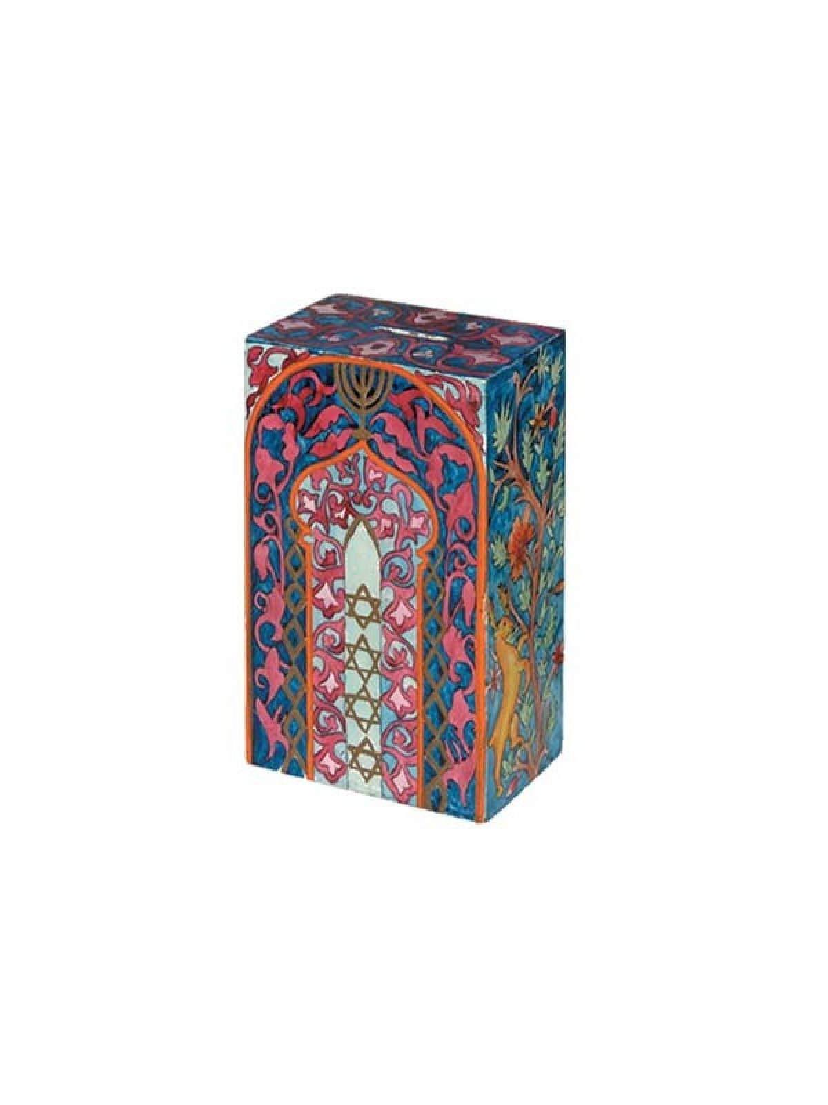 Yair Emanuel Hand Painted Rectangle Tzedakah Chari... | Tzedakah boxes