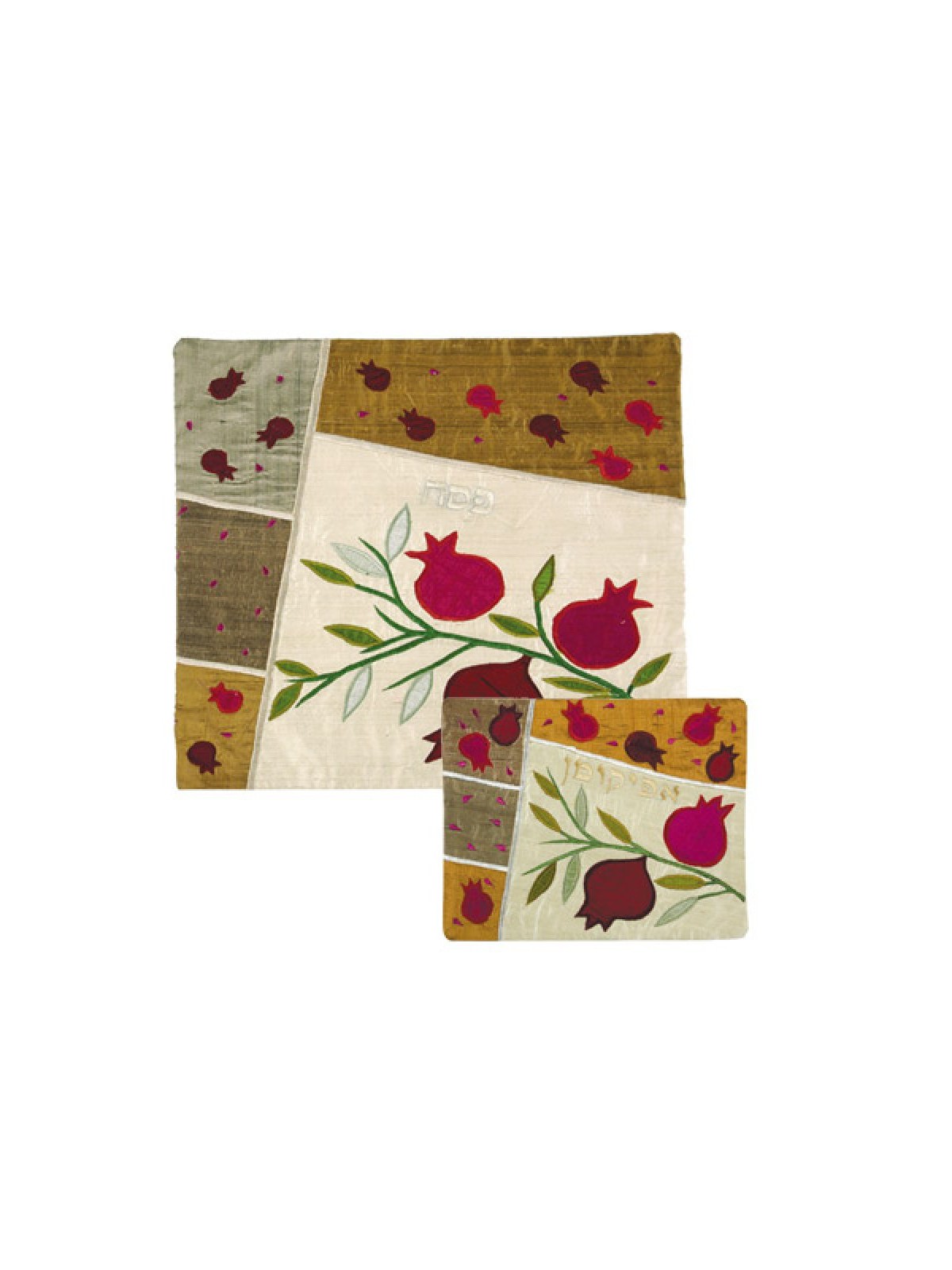 Yair Emanuel Silk Applique Matzah and Af... | Matzah & Afikoman Covers