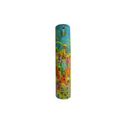 Yair Emanuel Small Hand Painted Wood Mezuzah ... | Mezuzahs by Emanuel