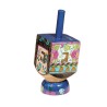 Yair Emanuel Hand Painted Wood Dreidel with Stand Small ... | Dreidels
