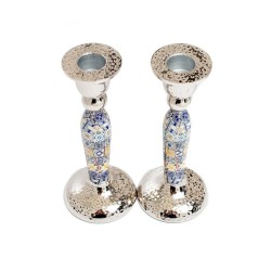 Yair Emanuel Hammered Stainless Steel Colorful Geome... | Candlesticks