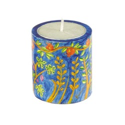Mémorial Yair Emanuel Yahrzeit en bois peint à la main... | Bougies Yahrzeit