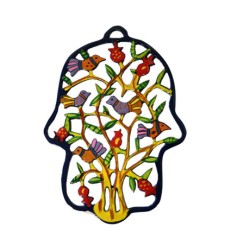 Yair Emanuel Hand Painted Colorful Laser Cut Wa... | Hamsas by Emanuel