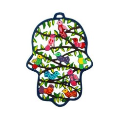 Yair Emanuel Large Laser Cut Hand Painted Wall ... | Hamsas by Emanuel