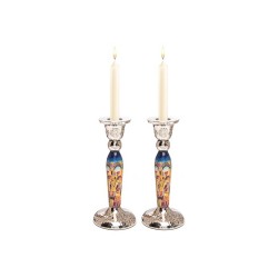 Yair Emanuel Hammered Stainless Steel Jerusalem Desi... | Candlesticks