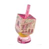 Yair Emanuel Hand Painted Wood Dreidel with Stand Pink S... | Dreidels