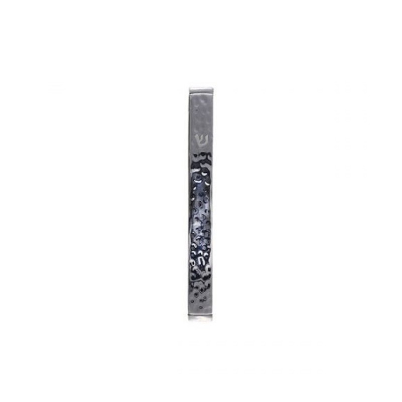 Yair Emanuel Shiny Hammered Metal Mezuzah Cas... | Mezuzahs by Emanuel