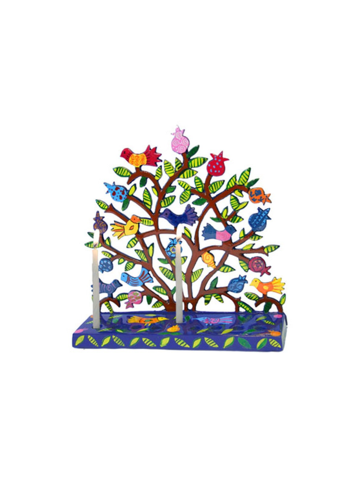 Yair Emanuel Hand Painted Laser Cut Hanukkah Men... | Hanukkah Menorah