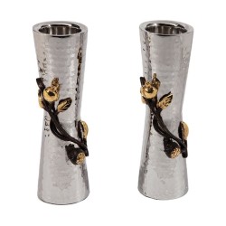 Yair Emanuel Hammered Two Tone Metal Pomegranate Des... | Candlesticks