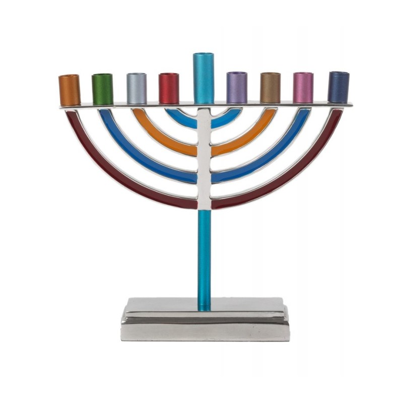 Yair Emanuel Classic Contemporary Aluminum Chanu... | Hanukkah Menorah
