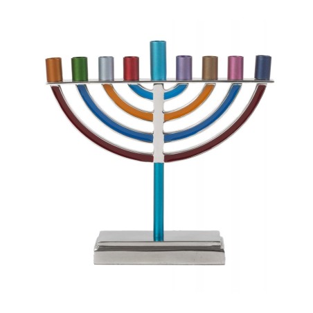 Yair Emanuel Classic Contemporary Aluminum Chanu... | Hanukkah Menorah