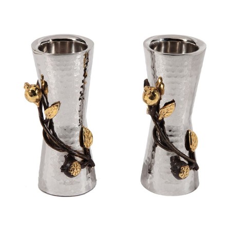 Yair Emanuel Small Hammered Two Tone Metal Pomegrana... | Candlesticks