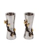 Yair Emanuel Small Hammered Two Tone Metal Pomegrana... | Candlesticks