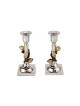 Yair Emanuel Two Tone Metal Leaf Design Candlesticks | Candlesticks