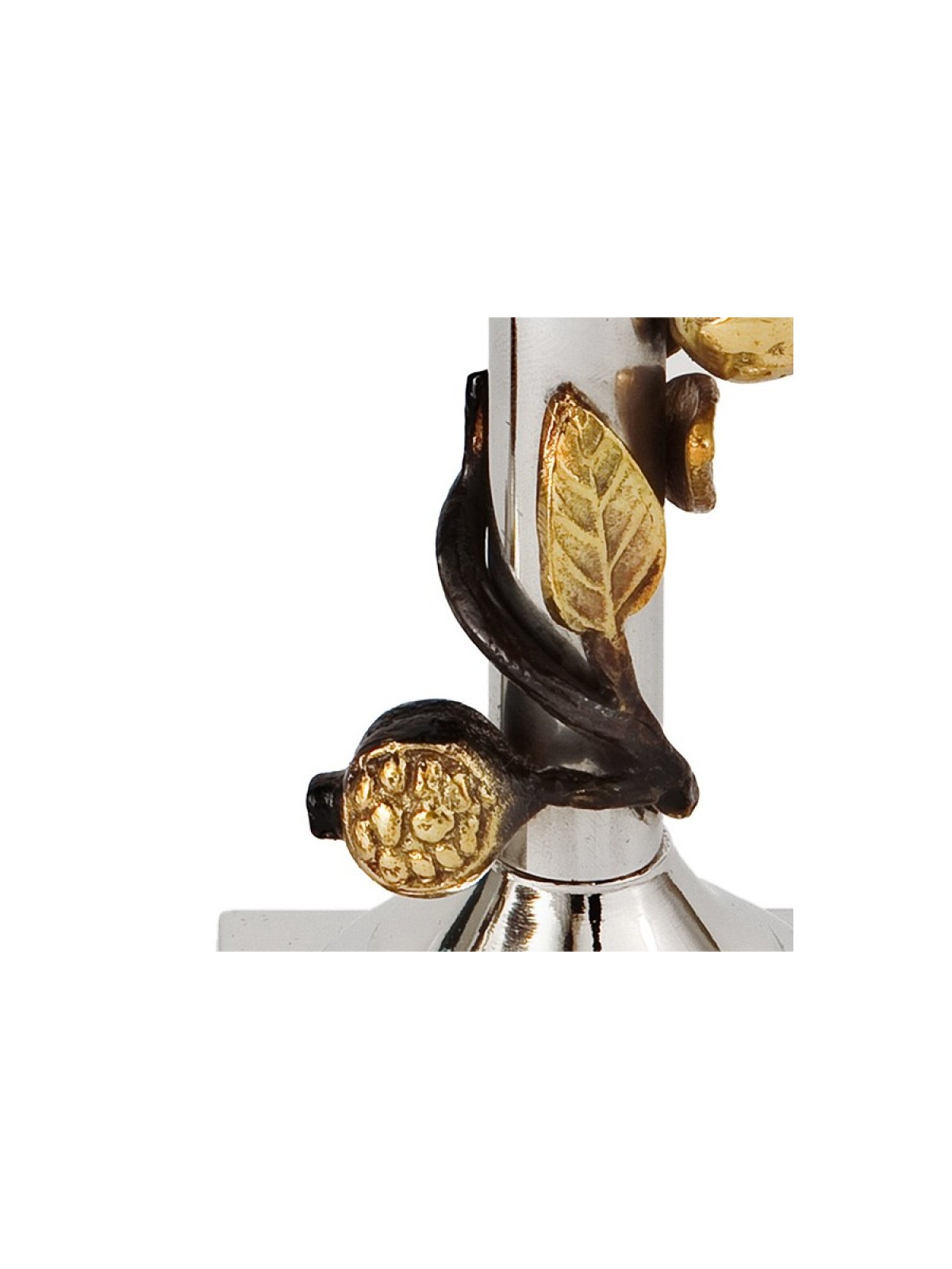 Yair Emanuel Two Tone Metal Leaf Design Candlesticks | Candlesticks