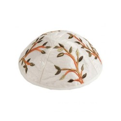 Yair Emanuel Embroidered Kippah Tree of ... | Kippot & Hats by Emanuel