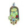Yair Emanuel Small Hand Painted Wood Wall Hamsa... | Hamsas by Emanuel