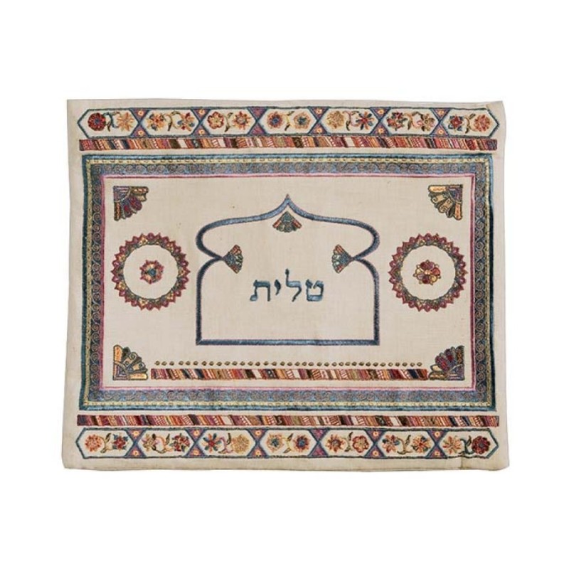 Yair Emanuel Embroidered Linen Tallit Tefil... | Talit & Tefillin Bags