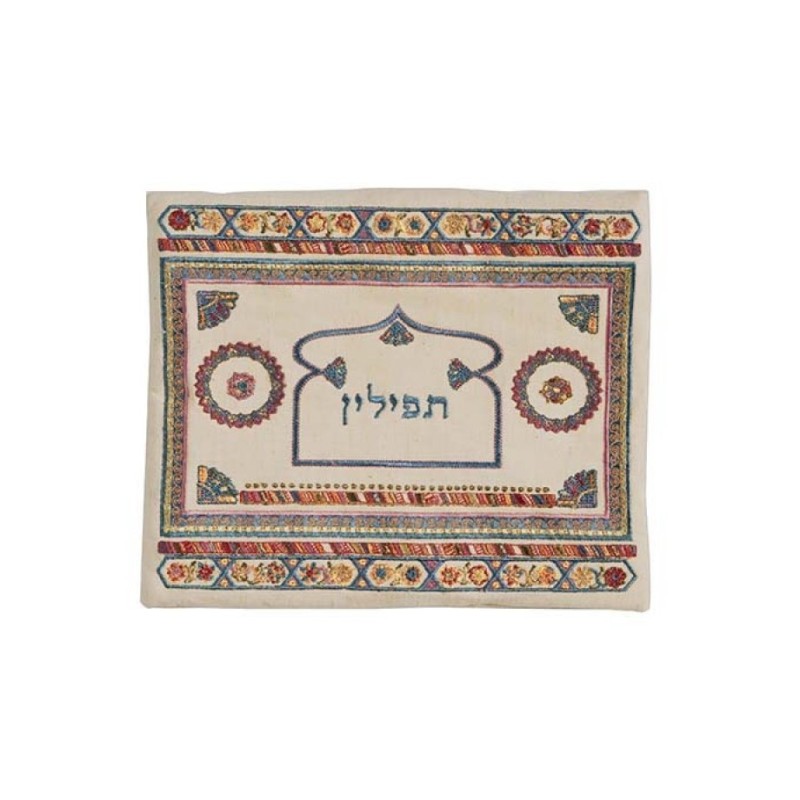 Yair Emanuel Embroidered Linen Tallit Tefil... | Talit & Tefillin Bags