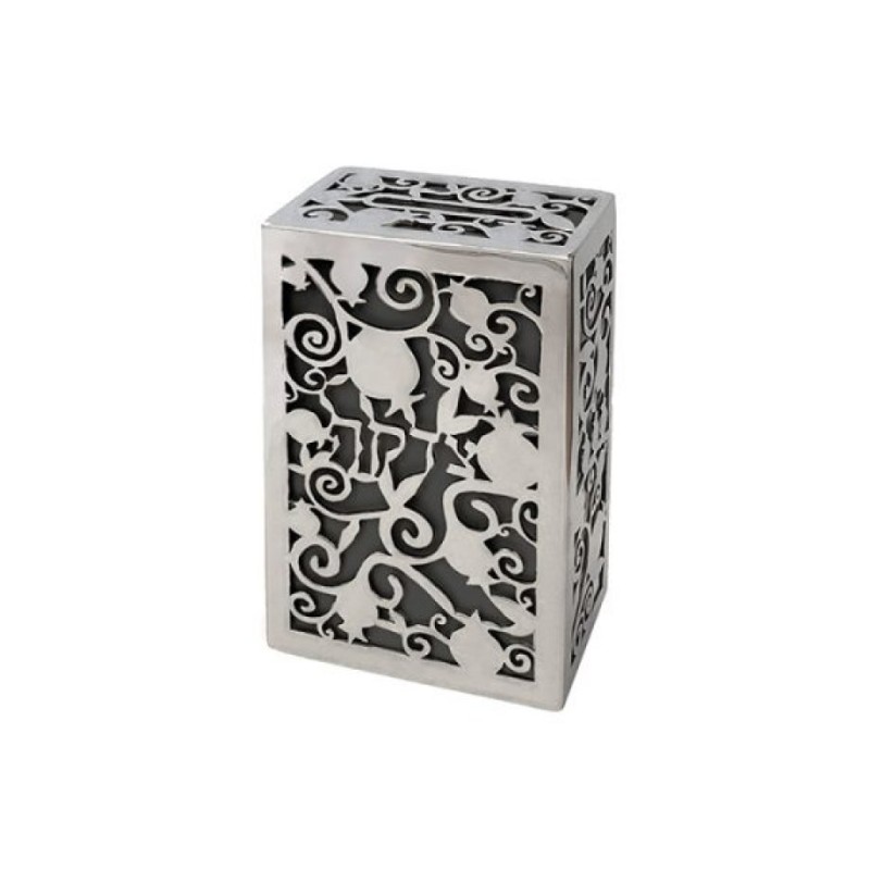 Yair Emanuel Charity Box Cutout Pomegranates and W... | Tzedakah boxes