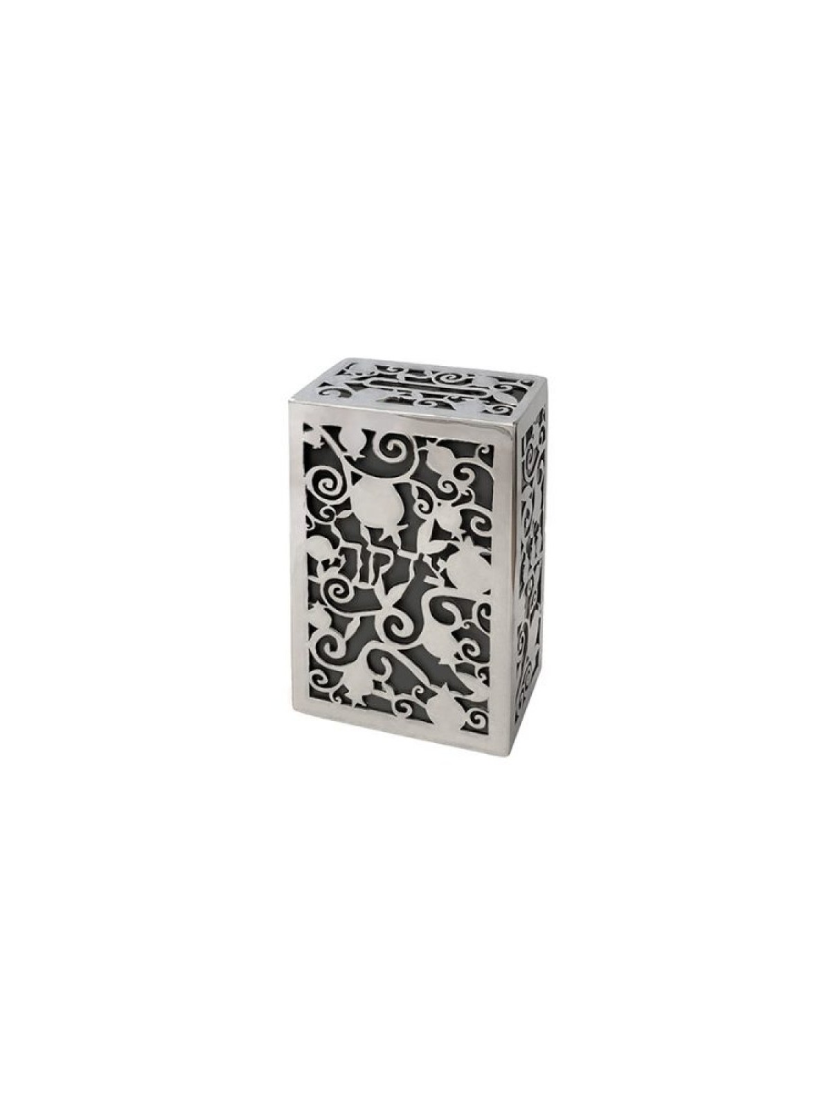 Yair Emanuel Charity Box Cutout Pomegranates and W... | Tzedakah boxes