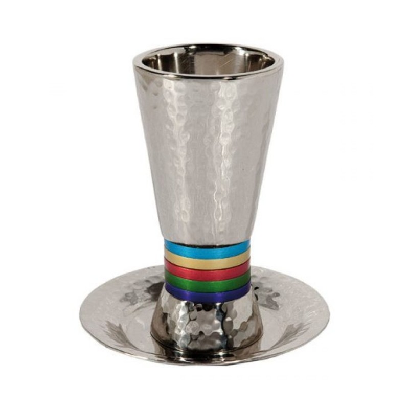 Yair Emanuel Hammered Nickel Cone Kiddush... | Kiddush Cups by Emanuel