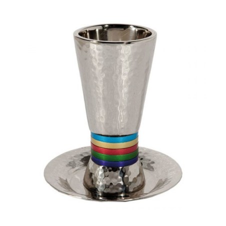 Yair Emanuel Hammered Nickel Cone Kiddush... | Kiddush Cups by Emanuel
