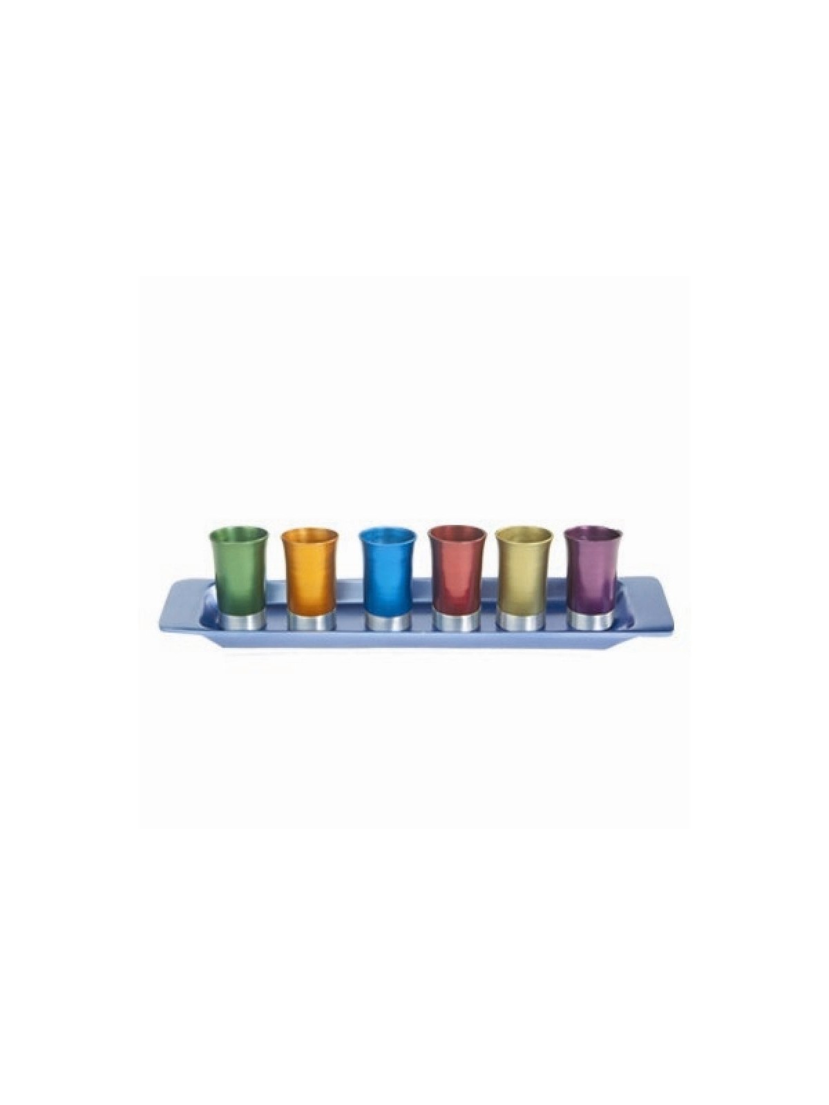 Yair Emanuel Six Anodized Aluminum Kiddush Cups and ... | Kiddush Cups