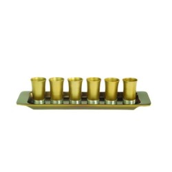 Yair Emanuel Six Anodized Aluminum Kiddush Cups and ... | Kiddush Cups