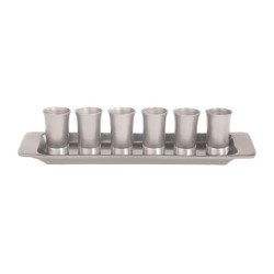 Yair Emanuel Six Anodized Aluminum Kiddush Cups and ... | Kiddush Cups