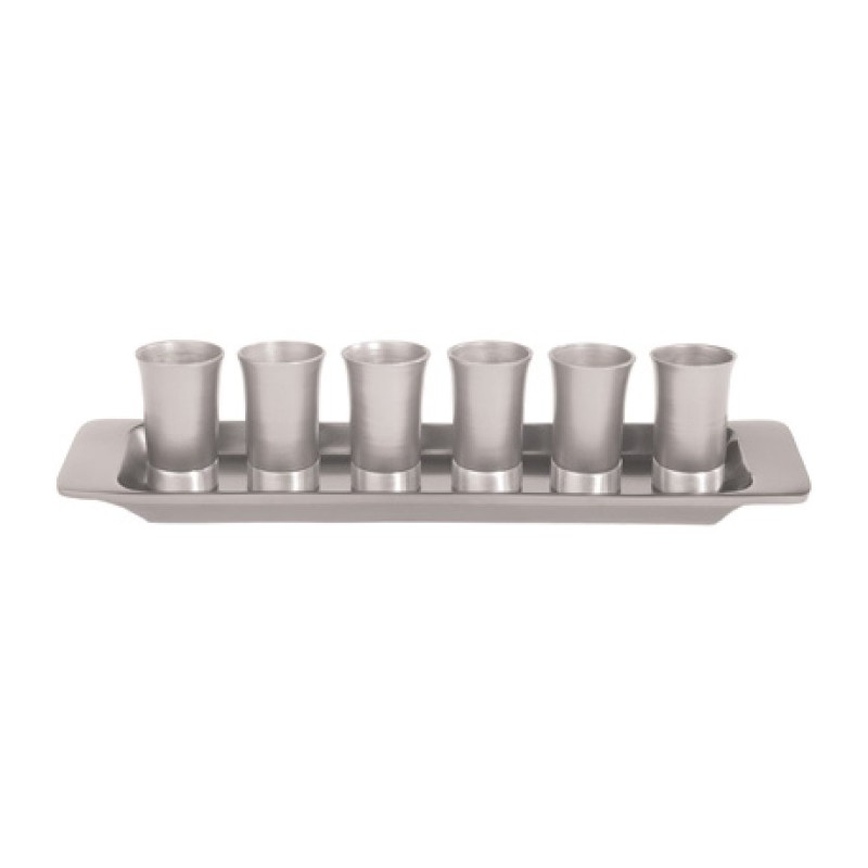 Yair Emanuel Six Anodized Aluminum Kiddush Cups and ... | Kiddush Cups
