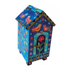 Yair Emanuel Blue House Shaped Wood Tzedakah Chari... | Tzedakah boxes