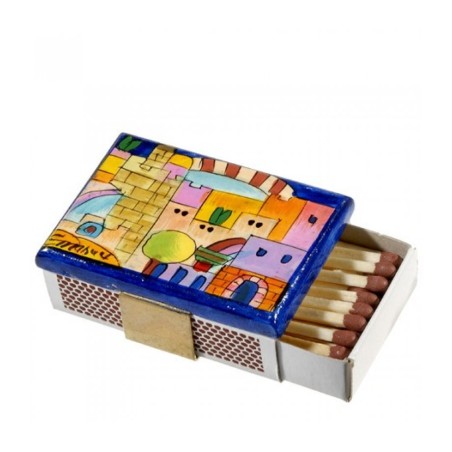 Porte-boîte d'allumettes en bois peint Yair Emanuel J... | Boîtes d'allumettes par Emanuel