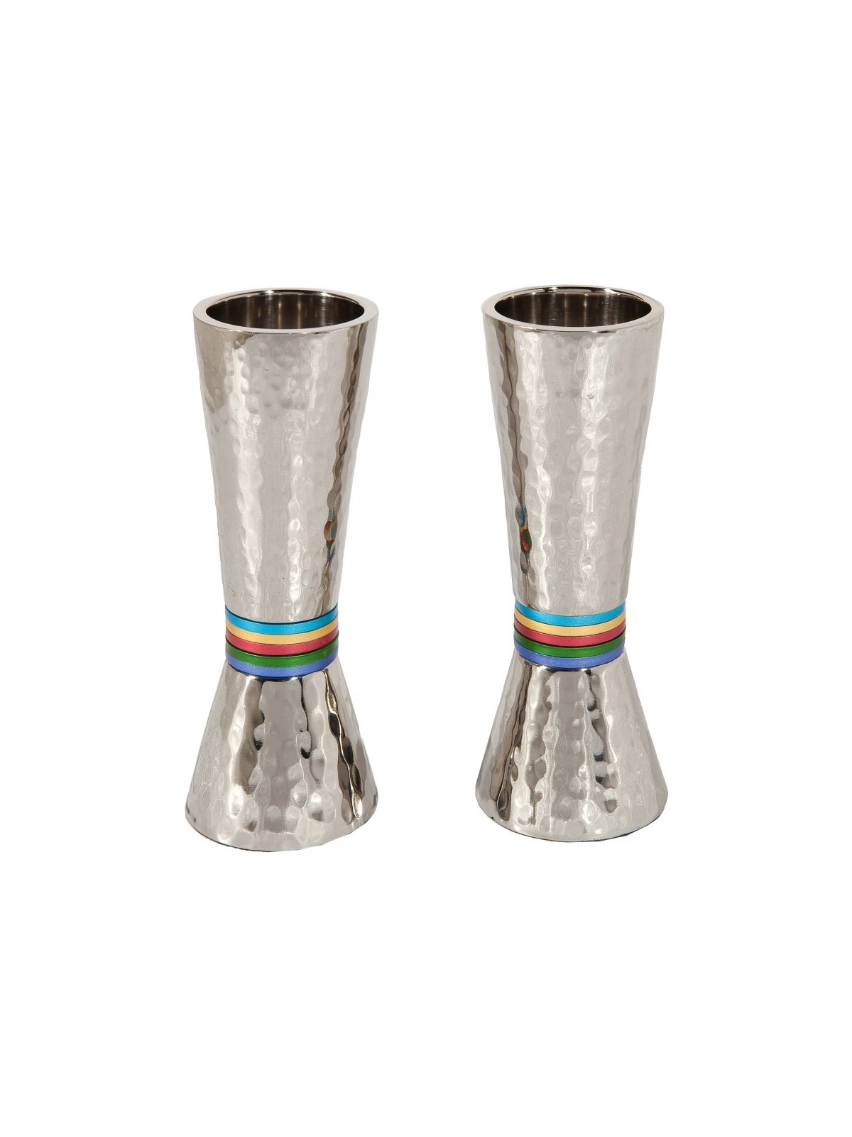 Yair Emanuel Hammered Nickel Cone Candlesticks Color... | Candlesticks