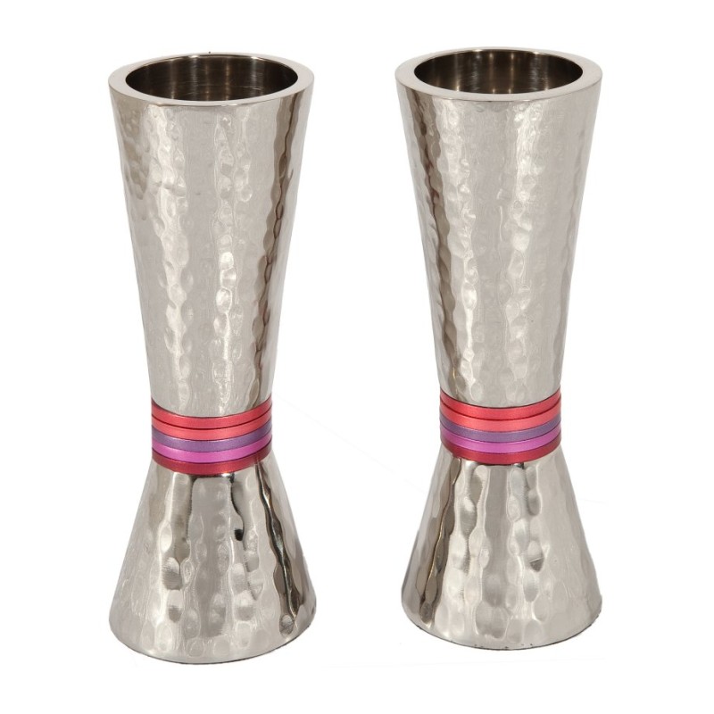 Yair Emanuel Hammered Nickel Cone Candlesticks Color... | Candlesticks